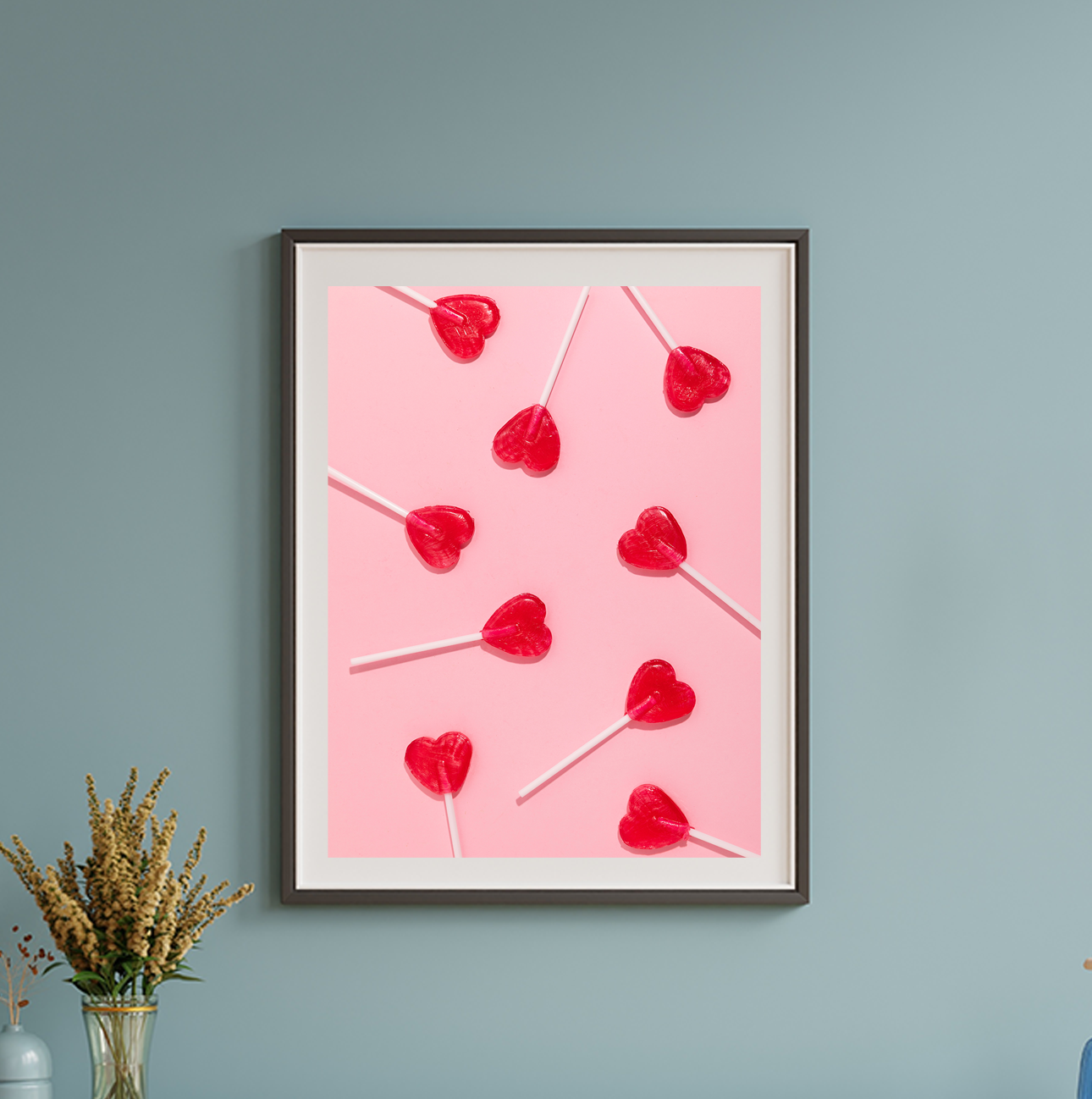 Heart Lollipop Art Print — Pink Aesthetic Wall Art (Multiple Sizes)