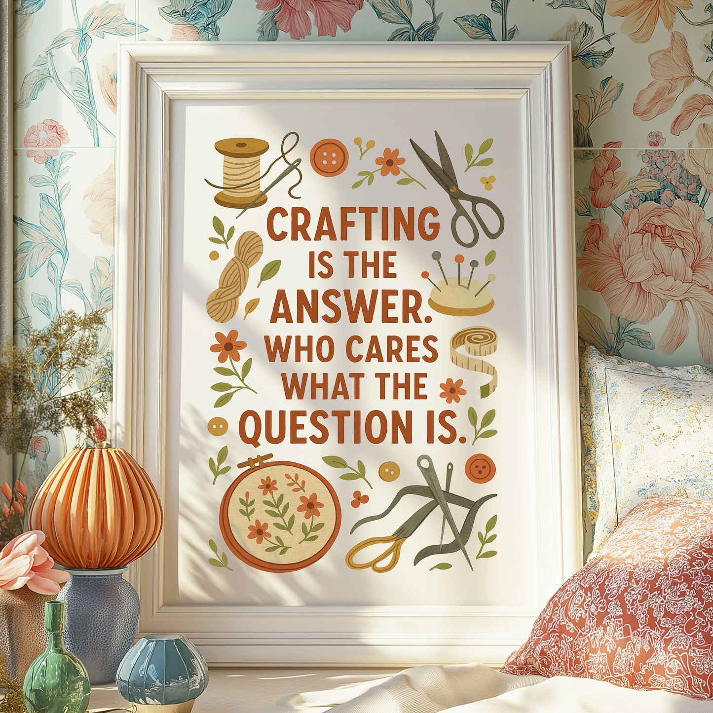 “Crafting Is the Answer” Art Print | Wall Art for Crafters, Sewists & Makers