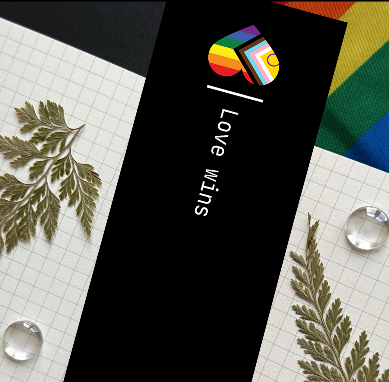 Pride Heart Bookmark – “Love Wins” & “You Belong in Every Story” | Bookmark