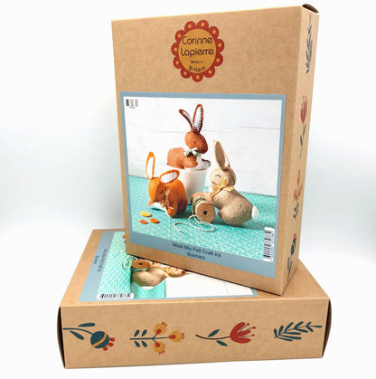 Corinne Lapierre Wool Mix Felt Craft Kit Bunnies | DIY Sewing Craft Set
