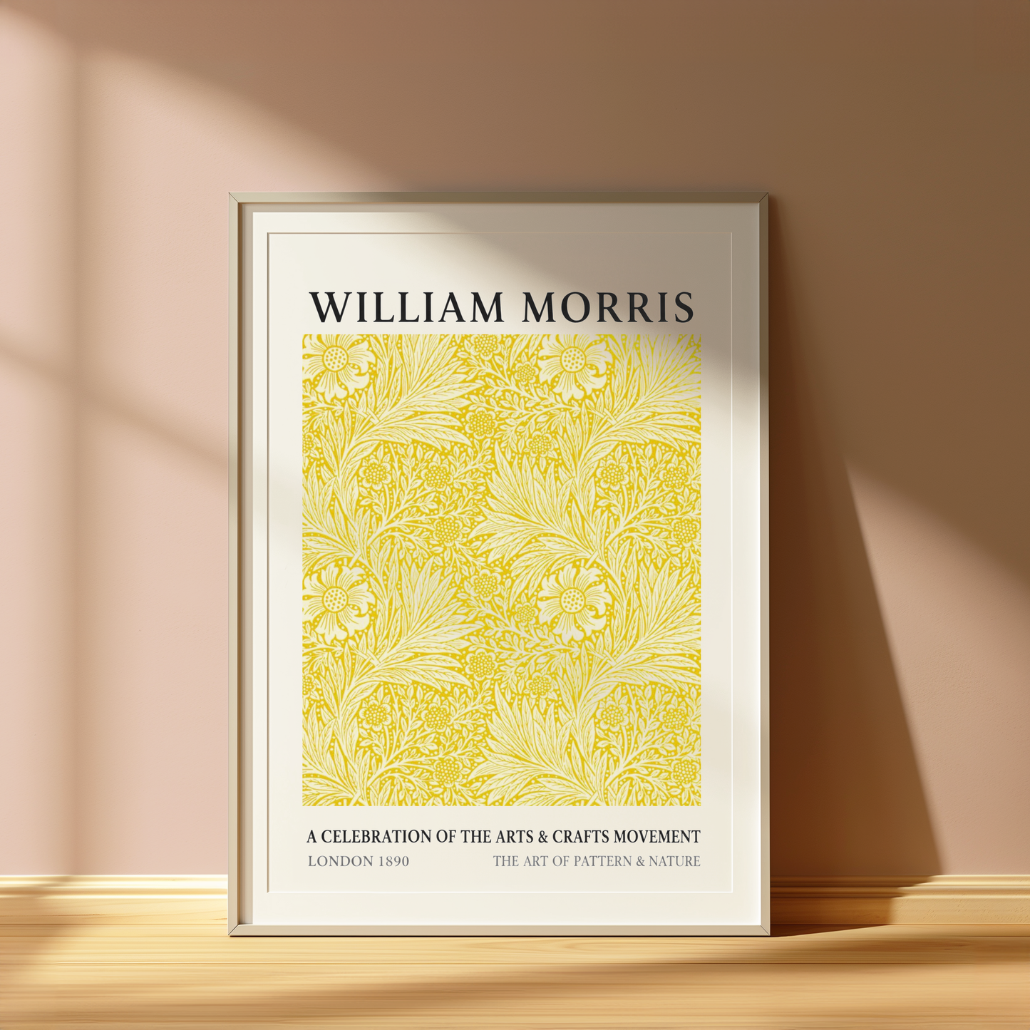 William Morris Inspired Yellow Botanical Print – Arts & Crafts Floral Wall Art | Vintage Pattern Poster