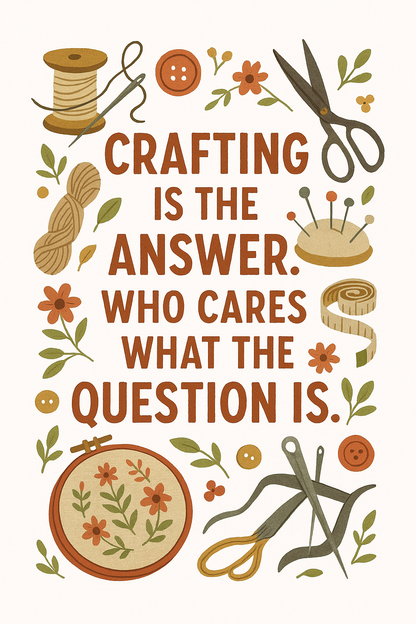 “Crafting Is the Answer” Art Print | Wall Art for Crafters, Sewists & Makers