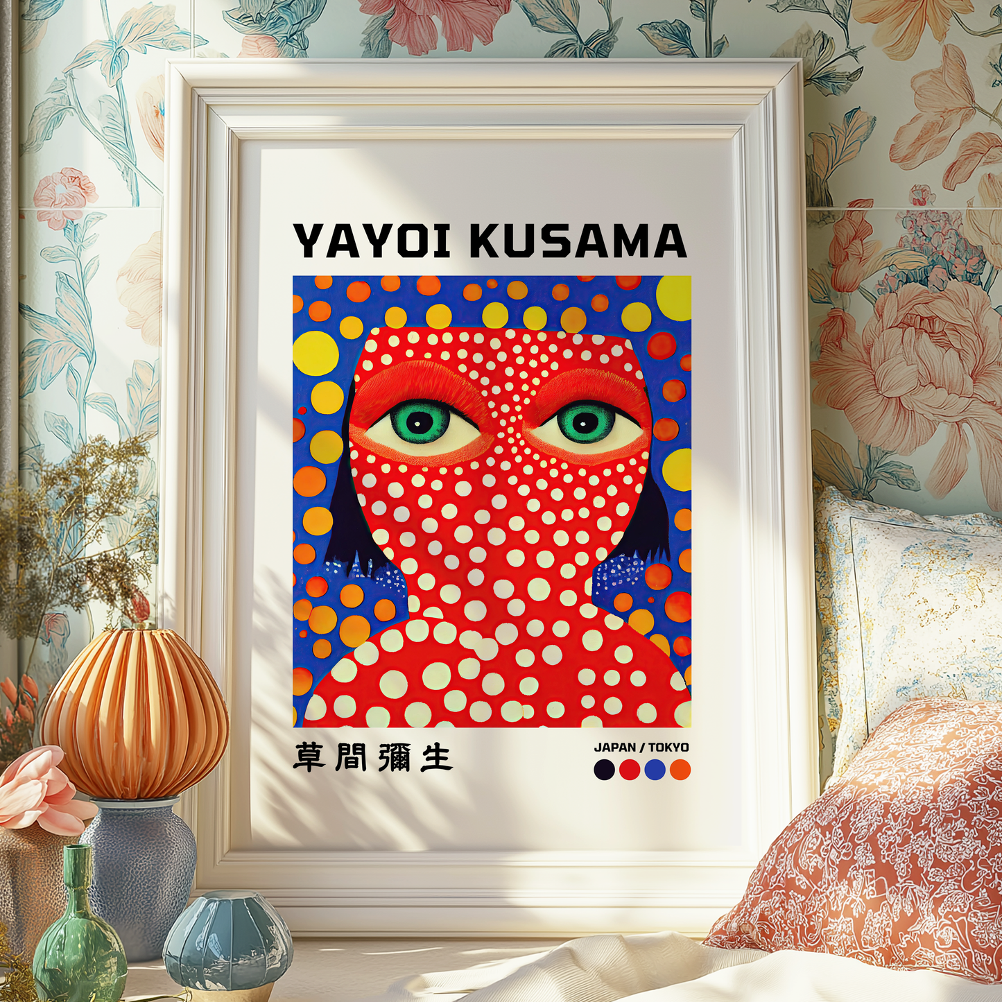 Yayoi Kusama Art Print Contemporary Pop Art | Japanese Modern Wall Decor