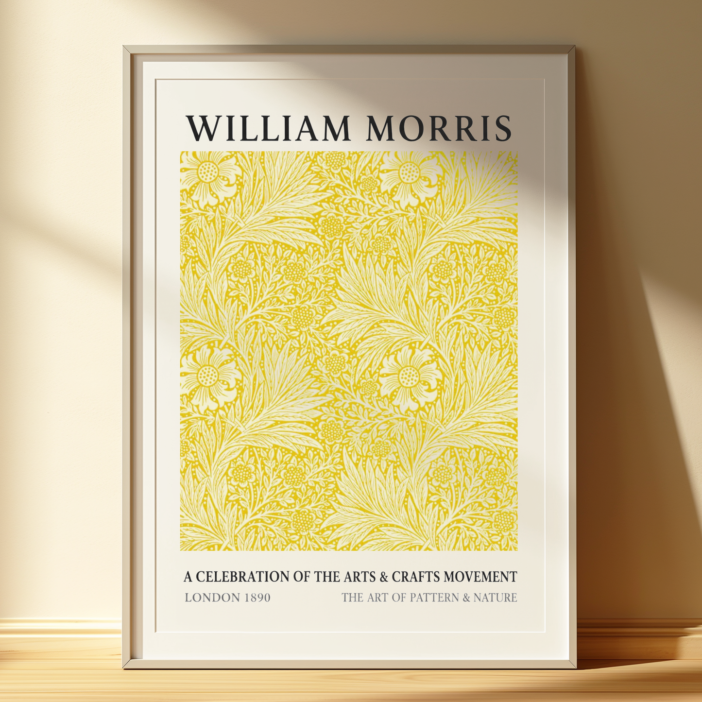 William Morris Inspired Yellow Botanical Print – Arts & Crafts Floral Wall Art | Vintage Pattern Poster