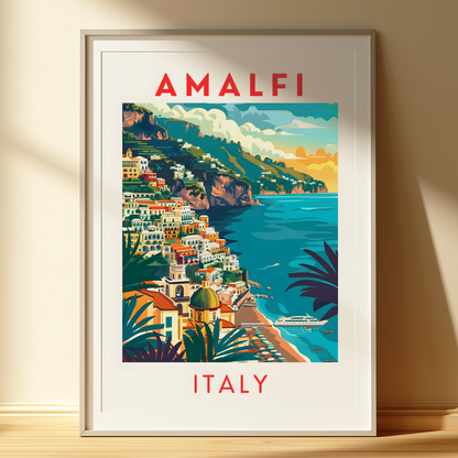 Amalfi Coast Italy Art Print |Travel Wall Decor