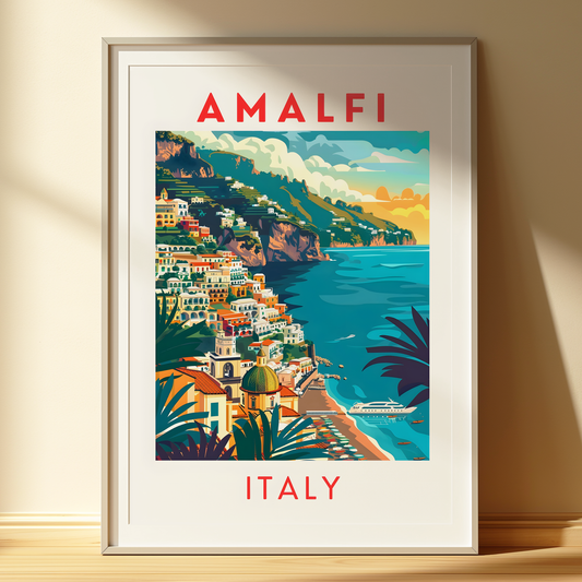 Amalfi Coast Italy Art Print |Travel Wall Decor
