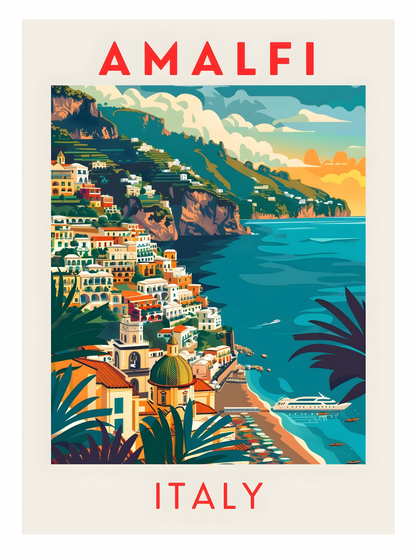 Amalfi Coast Italy Art Print |Travel Wall Decor